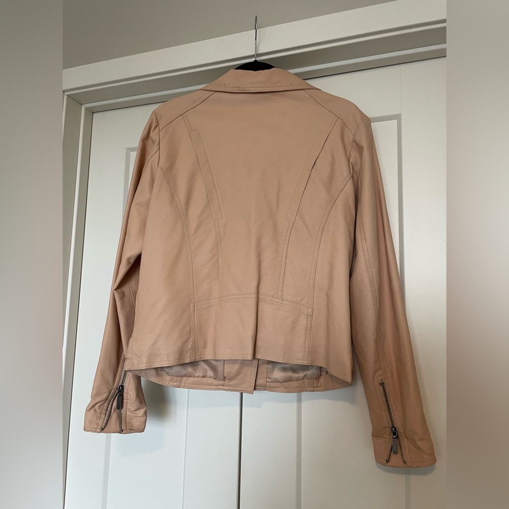Piperlime Blush Faux Leather Jacket Size Large - Picture 4 of 7